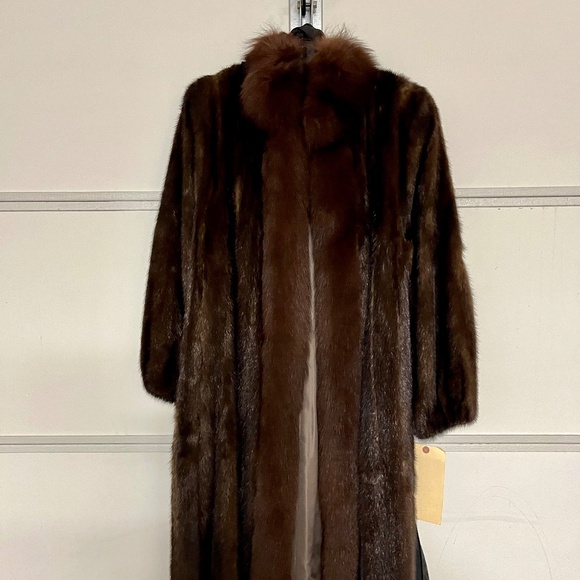 Mink full length real fur coat
